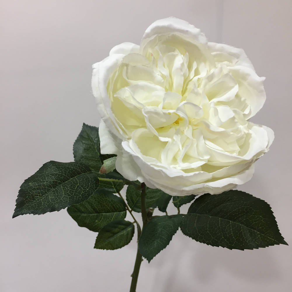 Роза пионовидная белая искусственная