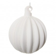 Стеклянный шар белый рифленый 